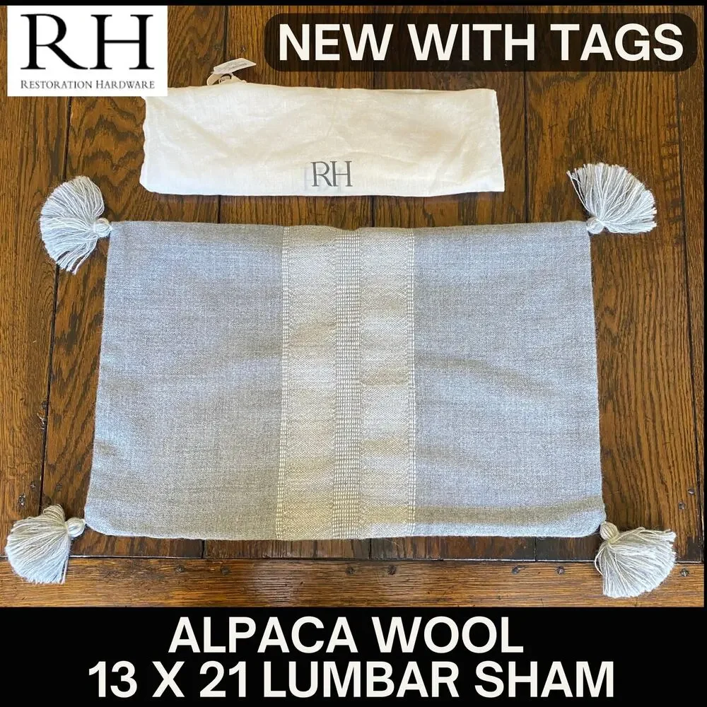 $150 NWT Restoration Hardware Alpaca Wool Lumbar Pillow Sham 13 x 21